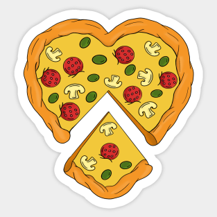 Heart Shaped Pizza Sticker